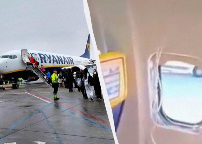 пассажира Ryanair едва не вытянуло через иллюминатор (видео)