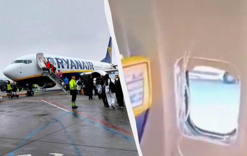 пассажира Ryanair едва не вытянуло через иллюминатор (видео)