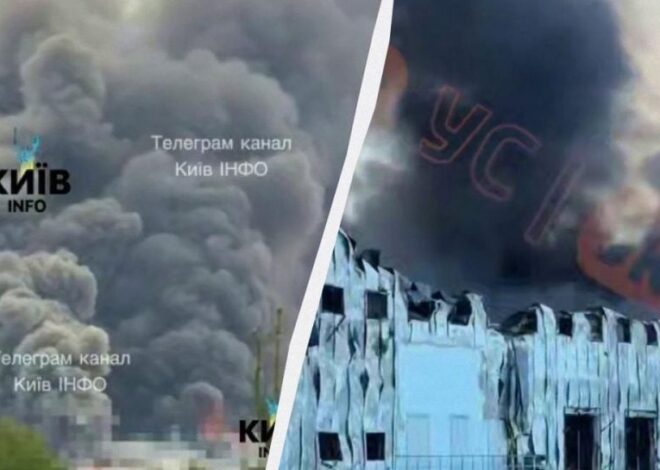в Борисполе горят продовольственные склады