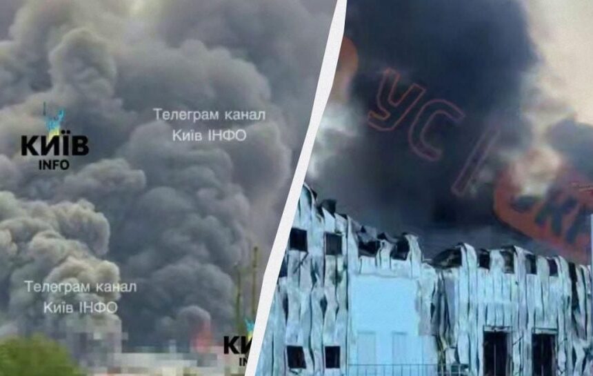 в Борисполе горят продовольственные склады