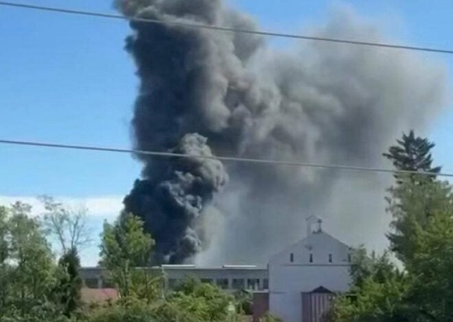 во Львове горит склад с аэрозольными баллончиками