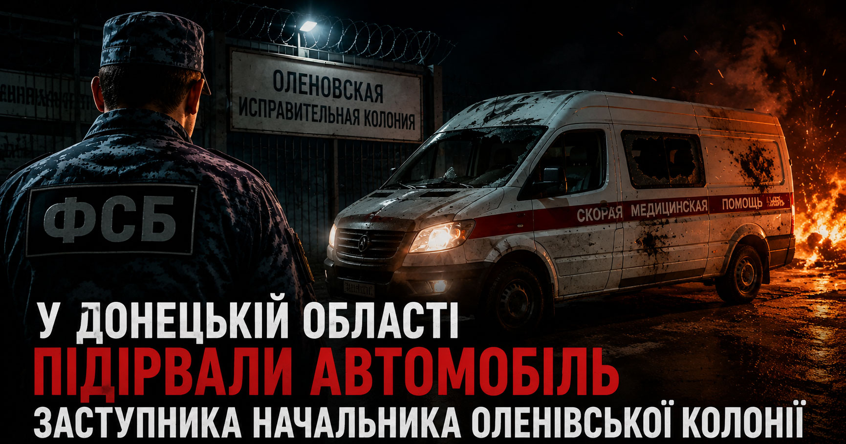 У Донецькій області підірвали автомобіль заступника начальника Оленівської колонії