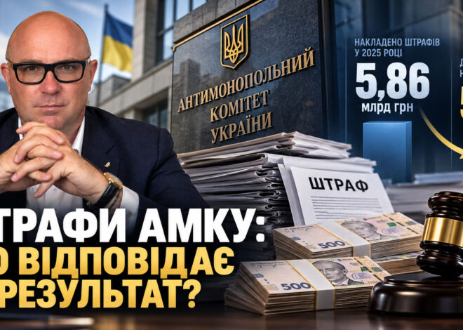 Штрафи АМКУ у 2025 році зросли в 5,7 раза, надходження до бюджету — 538 млн грн, — адвокат Богатир